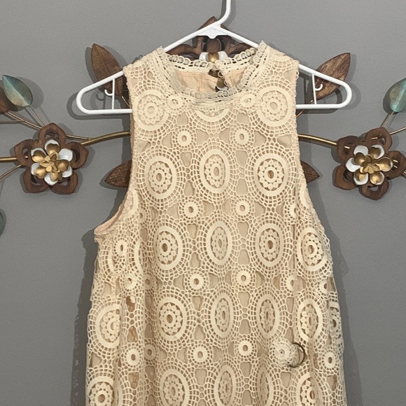 Free People Selma Ivory Crochet Sleeveless Dress Size 10 - Picture 2 of 8